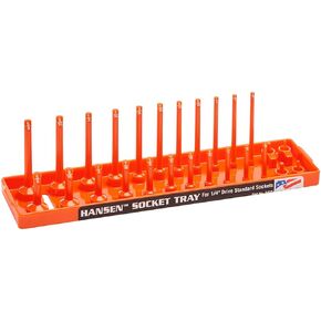 Hansen Global Hansen 1405 1/4" Drive Standard Regular & Deep Socket Holder - Orange