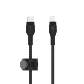 Belkin BoostCharge Pro Flex Braided USB Type C to Lightning Cable 2Pack (1M/3.3FT), MFi Certified 20W Fast Charging PD Power Delivery for iPhone 13, 12, 11, Pro, Max, Mini, SE, iPad and More - Black