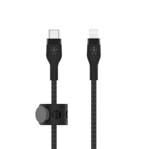 Belkin BoostCharge Pro Flex Braided USB Type C to Lightning Cable 2Pack (1M/3.3FT), MFi Certified 20W Fast Charging PD Power Delivery for iPhone 13, 12, 11, Pro, Max, Mini, SE, iPad and More - Black