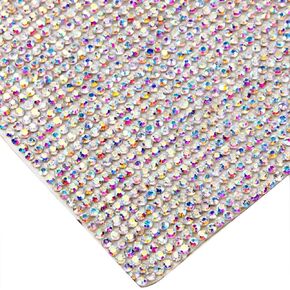 Beadsland 240X400mm Crystal Rhinestone Trim Hotfix Strass Crystal Mesh Banding Bridal Beaded Applique in Sheet for Dresses with 2mm Rhinestones (Crystal)