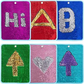 HOMBYS 6 Packs Sequin Fabric Wall Panel for Kids, Reversible Sensory Wall Sequin Flip Fabric Mat Wall Hangings Decoration, Fun Toys for Early Learning and Play, 15.7" x 11.8"