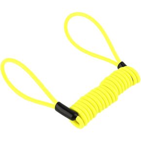 1.2m Motorcycle Reminder Spring Cable, Disc Lock Reminder Cable, Alarm Lock Security Spring Reminder Cable for Scooter Motorcycle Bike Brake Disc, Antitheft Protection on Handlebar, Yellow