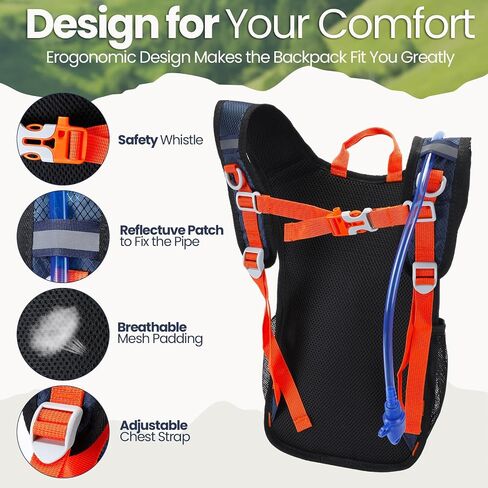 Shinylin 3 Pcs Kids Hydration Backpack with 1.5 L Water Bladder Hydration Pack for Kids Hydration Water Backpack for Kids Lightweight Insulated Water Pack for Boys Girls Biking Climbing Running Hiking in Saudi Arabia