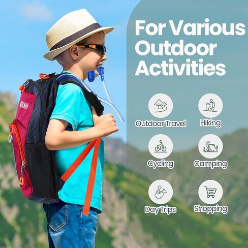 Shinylin 3 Pcs Kids Hydration Backpack with 1.5 L Water Bladder Hydration Pack for Kids Hydration Water Backpack for Kids Lightweight Insulated Water Pack for Boys Girls Biking Climbing Running Hiking in Kuwait