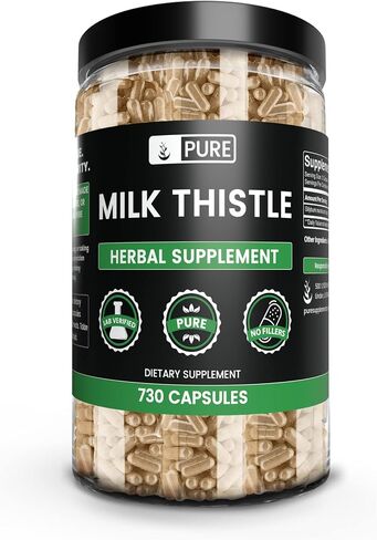 Pure Original Ingredients Milk Thistle (730 Capsules) No Magnesium Or Rice Fillers, Always Pure, Lab Verified in Saudi Arabia