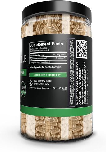 Pure Original Ingredients Milk Thistle (730 Capsules) No Magnesium Or Rice Fillers, Always Pure, Lab Verified in Saudi Arabia
