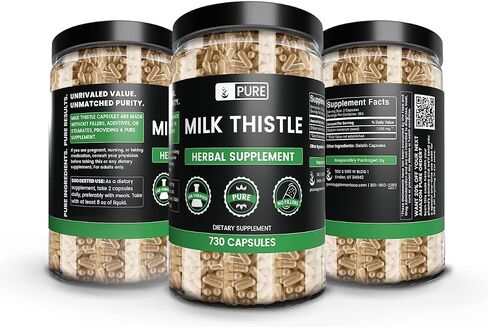 Pure Original Ingredients Milk Thistle (730 Capsules) No Magnesium Or Rice Fillers, Always Pure, Lab Verified in Saudi Arabia
