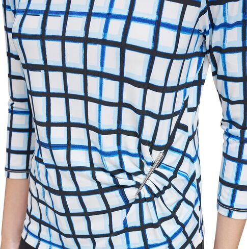 Calvin Klein Women's Plus 3/4th Sleeve Printed Blouse Top in Saudi Arabia