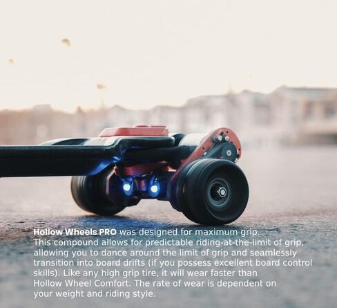 Hollow Wheels PRO: Maximum Grip | Max Grip Electric Skateboard Wheels | Boosted, Exway, Meepo, Backfire, and Evolve Longboard in Saudi Arabia