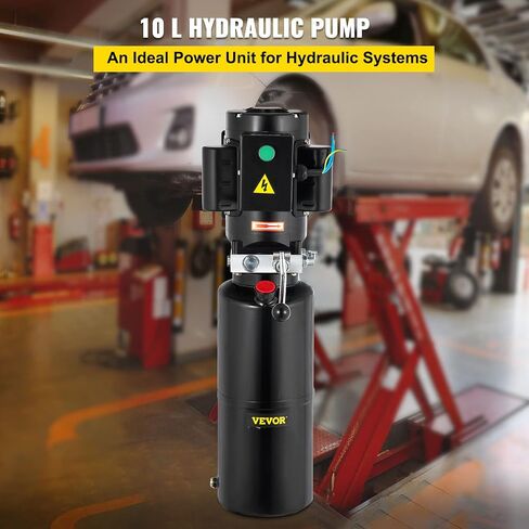 Vevor 110V 10 Quart Hydraulic Power Unit Automotive Hydraulic Pump Dump Trailer Vehicle Mounted Lifter Auto Shop Repair Car Lift Power Unit for Two and Four Post Lift Auto Hoist in Saudi Arabia