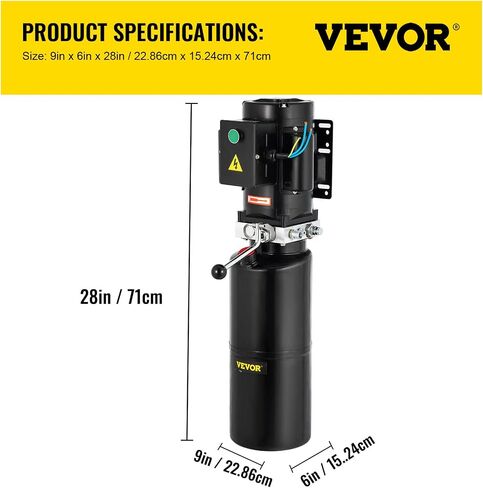 Vevor 110V 10 Quart Hydraulic Power Unit Automotive Hydraulic Pump Dump Trailer Vehicle Mounted Lifter Auto Shop Repair Car Lift Power Unit for Two and Four Post Lift Auto Hoist in Saudi Arabia