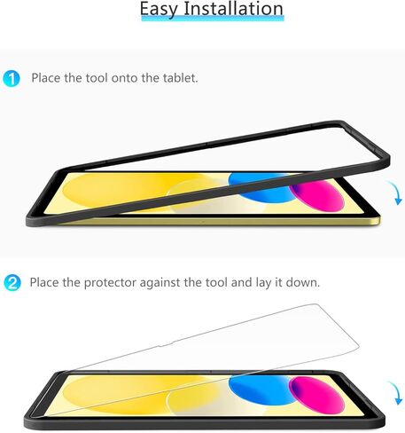 OMOTON [عبوتان] واقي شاشة لجهاز iPad الجيل العاشر (10.9 بوصة) إصدار 2022، زجاج مقسى لجهاز iPad 10، متوافق مع قلم Apple / سهل التركيب in Saudi Arabia