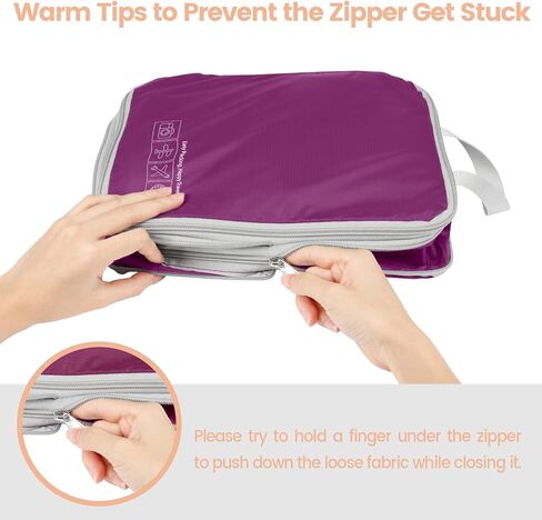 Cambond 4 Set Compression Packing Cubes Purple Bundle with 4 Set See Through Mesh Compression Packing Cubes Purple in Kuwait