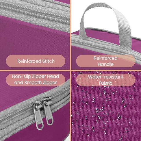 Cambond 4 Set Compression Packing Cubes Purple Bundle with 4 Set See Through Mesh Compression Packing Cubes Purple in Kuwait