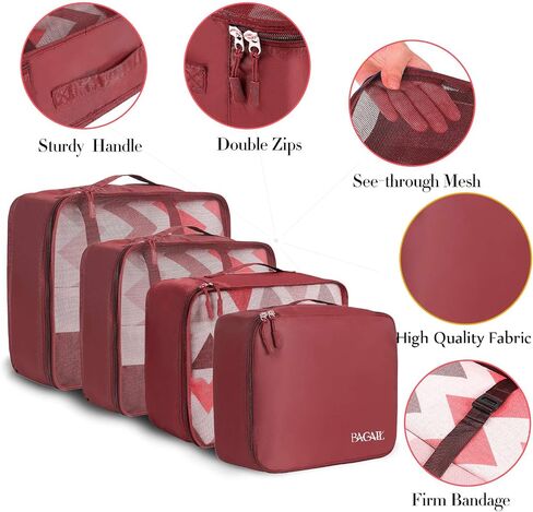 BAGAIL 8 Set Packing Cubes Luggage Packing Organizers and 3Bagail Ultralight Zipper Pouch in Saudi Arabia