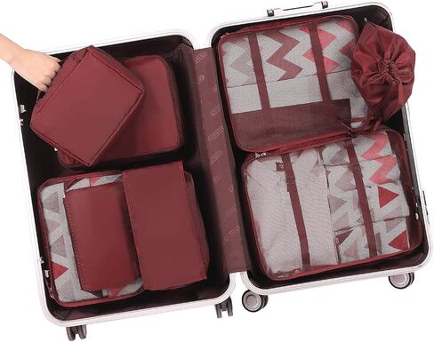 BAGAIL 8 Set Packing Cubes Luggage Packing Organizers and 3Bagail Ultralight Zipper Pouch in Saudi Arabia