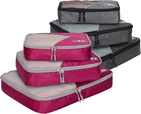 مجموعة مكعبات تعبئة هاينز إيجل 3 قطع لتنظيم أمتعة السفر، أحمر بنفسجي مع رمادي in Kuwait