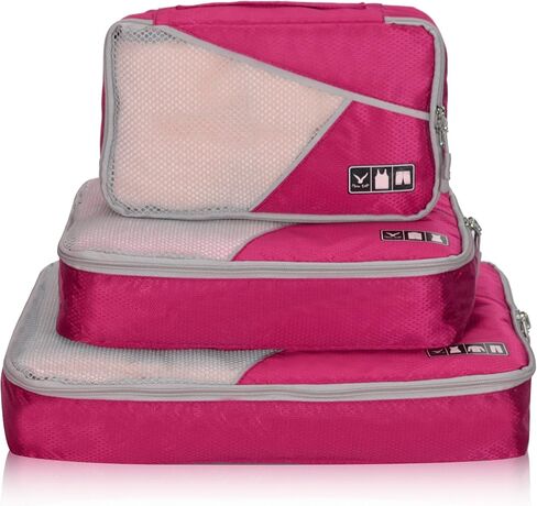 مجموعة مكعبات تعبئة هاينز إيجل 3 قطع لتنظيم أمتعة السفر، أحمر بنفسجي مع رمادي in Kuwait