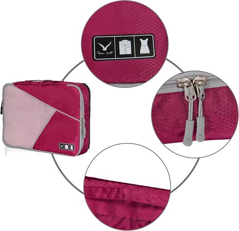 مجموعة مكعبات تعبئة هاينز إيجل 3 قطع لتنظيم أمتعة السفر، أحمر بنفسجي مع رمادي in Kuwait