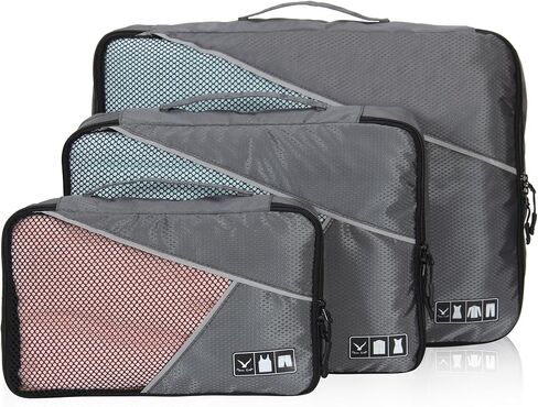 مجموعة مكعبات تعبئة هاينز إيجل 3 قطع لتنظيم أمتعة السفر، أحمر بنفسجي مع رمادي in Kuwait