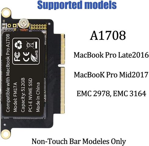FLENE FM17A 1 تيرابايت PCIE 3.0x4 NVME 3D NAND TLC Flash SSD لجهاز MacBook Pro Retina A1708 (2016-2017) متضمنة أدوات DIY (1 تيرابايت) in Kuwait