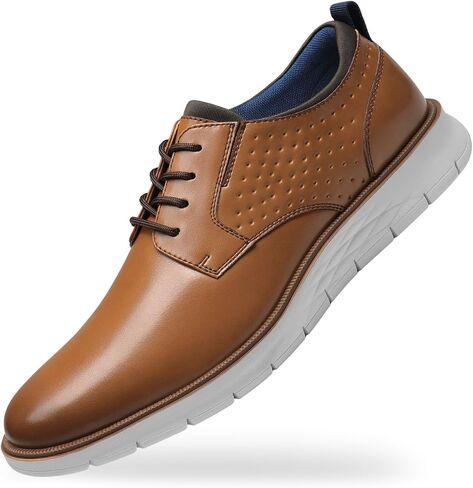 Cestfini Brown Mens Dress Sneakers Casual Dress Shoes Business Oxford Shoes Comfortable Formal Derby Office Shoes XXDX005M-RT-US-BROWN-10 in Saudi Arabia