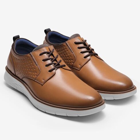 Cestfini Brown Mens Dress Sneakers Casual Dress Shoes Business Oxford Shoes Comfortable Formal Derby Office Shoes XXDX005M-RT-US-BROWN-10 in Saudi Arabia