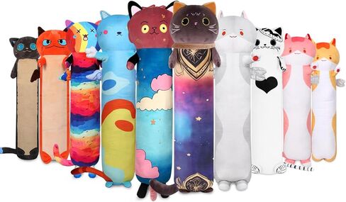 وسادة جسم قطة طويلة من القطيفة من MerryXD Kawaii، مقاس 53 بوصة، حيوانات محشوة سوداء ناعمة لطيفة، ألعاب دمى كبيرة للأطفال، هدايا مثالية للعناق، والفتيات، والصديقات، والأولاد، وأعياد الميلاد، والكريسماس، والهالوين، وعيد الحب in Kuwait