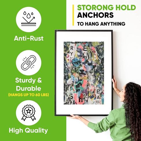 #8 Drywall Anchors and Screws Kit, Plastic Dry Wall Anchors for Drywall Heavy Duty, Wall Anchors and Screws Self Drilling Drywall Anchor. Sheetrock Anchors No Pre Drill Hole Required (5 Pack) in Saudi Arabia