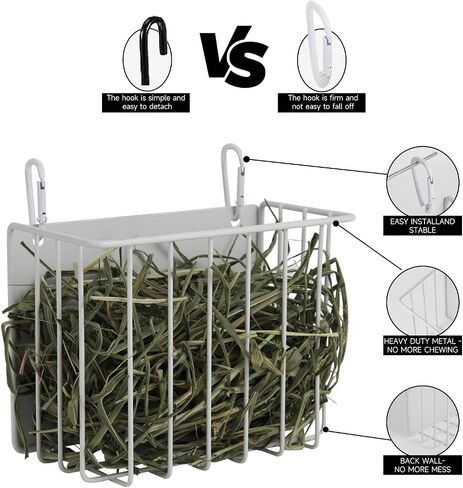 Hay Feeder for Rabbit Bunny Chinchilla Guinea Pigs Heavy Duty Metal Hay Holder White Hay Feeder Hay Container in Saudi Arabia