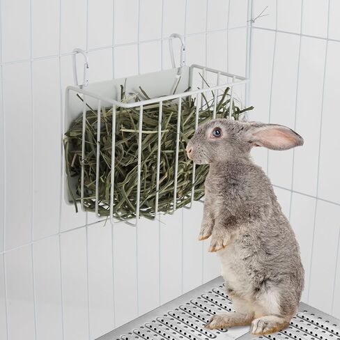 Hay Feeder for Rabbit Bunny Chinchilla Guinea Pigs Heavy Duty Metal Hay Holder White Hay Feeder Hay Container in Saudi Arabia