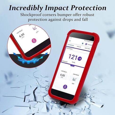 YOUSHARES Silicone Case for Omnipod 5 Receiver, Anti Slip Protective Cover Soft Gel Skin Suitable for Omnipod Device (Black) in Kuwait