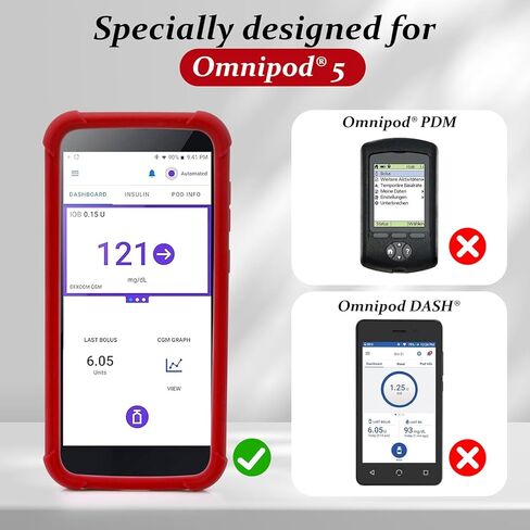 YOUSHARES Silicone Case for Omnipod 5 Receiver, Anti Slip Protective Cover Soft Gel Skin Suitable for Omnipod Device (Black) in Kuwait