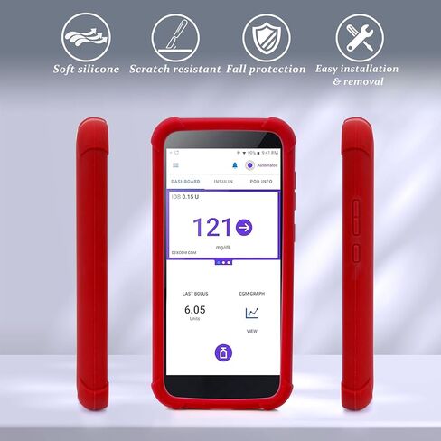 YOUSHARES Silicone Case for Omnipod 5 Receiver, Anti Slip Protective Cover Soft Gel Skin Suitable for Omnipod Device (Black) in Kuwait