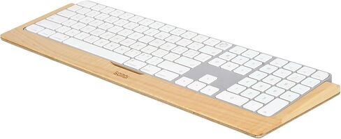 SAMDI Wooden Keyboard Tray, Apple iMac Stand Base, Stainless Steel/Wooden Keyboard Stand for Magic Keyboard Mounting Platform - A-Maple in Saudi Arabia