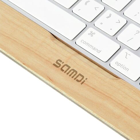 SAMDI Wooden Keyboard Tray, Apple iMac Stand Base, Stainless Steel/Wooden Keyboard Stand for Magic Keyboard Mounting Platform - A-Maple in Saudi Arabia
