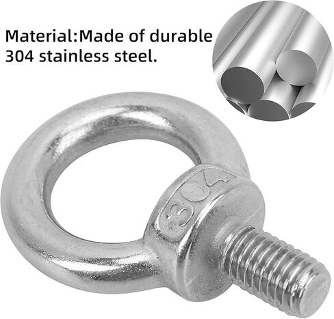 6 عبوات من مسامير حلقية من الفولاذ المقاوم للصدأ من YiJiLi ملحومة بقضيب برغي مغلق ومسامير براغي مقاومة للتآكل (M3، 304 غير القابل للصدأ) in Kuwait