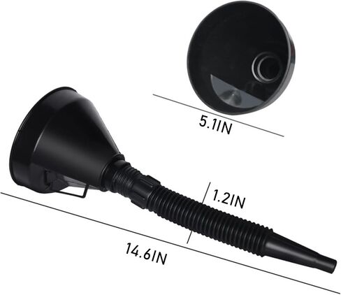 JUAWTYUK Automotive Oil Funnel 14.6-inch Long Hose with Removable Filter Wide Mouth Funnel with Handle - Large Funnels for Coolant, Fuel, and Car Fluids in Saudi Arabia