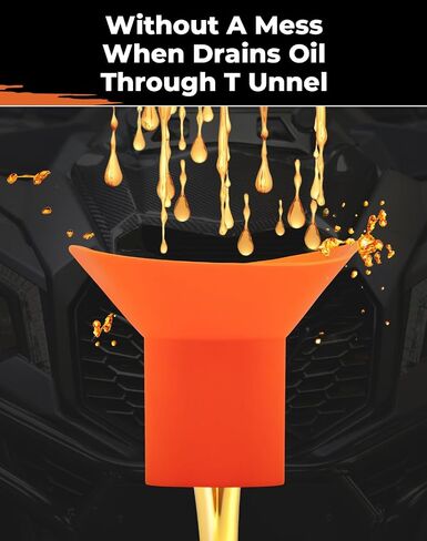 KEMIMOTO UTV Oil Funnel Foldable Oil Change Funnel Compatible with Can-am Maverick X3 Defender, Flexible Automotive Silicone Oil Funnel, Skid Plate Funnel for UTV, ATV, Cars, Motocyles and Trucks in Saudi Arabia