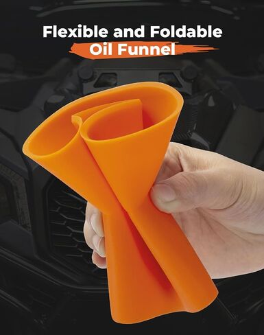 KEMIMOTO UTV Oil Funnel Foldable Oil Change Funnel Compatible with Can-am Maverick X3 Defender, Flexible Automotive Silicone Oil Funnel, Skid Plate Funnel for UTV, ATV, Cars, Motocyles and Trucks in Saudi Arabia