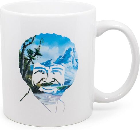Surreal Entertainment Exclusive Bob Ross Watercolor Portrait Ceramic Coffee Mug | Official Joy Of Painting Collectible | Novelty Drinkware For Home Kitchen Set | Holds 11 Ounces in Saudi Arabia