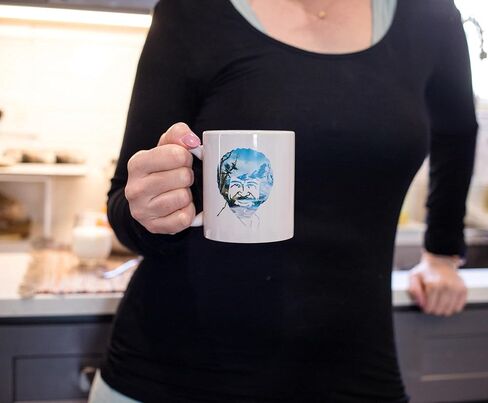Surreal Entertainment Exclusive Bob Ross Watercolor Portrait Ceramic Coffee Mug | Official Joy Of Painting Collectible | Novelty Drinkware For Home Kitchen Set | Holds 11 Ounces in Saudi Arabia
