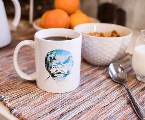 Surreal Entertainment Exclusive Bob Ross Watercolor Portrait Ceramic Coffee Mug | Official Joy Of Painting Collectible | Novelty Drinkware For Home Kitchen Set | Holds 11 Ounces in Saudi Arabia