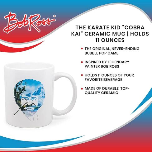 Surreal Entertainment Exclusive Bob Ross Watercolor Portrait Ceramic Coffee Mug | Official Joy Of Painting Collectible | Novelty Drinkware For Home Kitchen Set | Holds 11 Ounces in Saudi Arabia