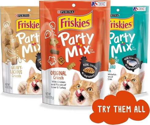 Friskies Party Mix Holiday Cat Treats Original Crunch Holiday Shapes - 6 oz. Pouch in Saudi Arabia