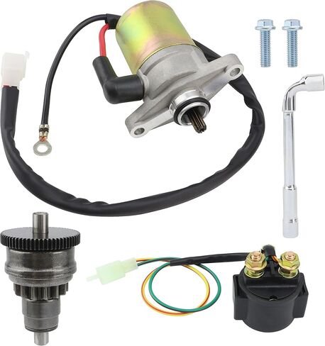 shamofeng Starter w/Bendix & Relay for GY6 47cc 49cc 50cc 60cc 80cc 100cc 4-Stroke 139QMB 139QMA 147QMD Scooter Moped ATV, for TaoTao Jonway Sunl Roketa Most Chinese Brands,Dual-Wire w/Screws & Wrench in Saudi Arabia