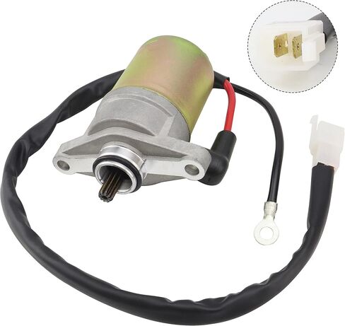 shamofeng Starter w/Bendix & Relay for GY6 47cc 49cc 50cc 60cc 80cc 100cc 4-Stroke 139QMB 139QMA 147QMD Scooter Moped ATV, for TaoTao Jonway Sunl Roketa Most Chinese Brands,Dual-Wire w/Screws & Wrench in Saudi Arabia