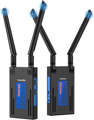 Dbilida Wireless HDMI Transmitter and Receiver, 2.4/5GHz Wireless HDMI Extender, Wireless HDMI Adapter Wireless HDMI Dongle for Streaming from Camera, DSLR, PC, Laptop to TV/Projector/Monitor in Saudi Arabia