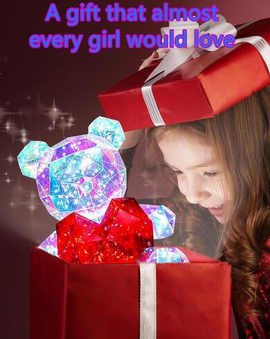 WULCFCH Glowing Teddy Bear Night Light LED Lights Up Bear Galaxy Bear Lamp Bedrooms Bedside Nursery Decor Lights, Unique Gift for Woman Girls Kids Mon Mother's Day, with Transparent Gift Box in Saudi Arabia