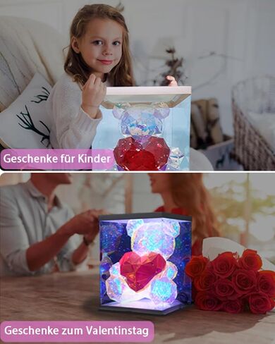 WULCFCH Glowing Teddy Bear Night Light LED Lights Up Bear Galaxy Bear Lamp Bedrooms Bedside Nursery Decor Lights, Unique Gift for Woman Girls Kids Mon Mother's Day, with Transparent Gift Box in Saudi Arabia